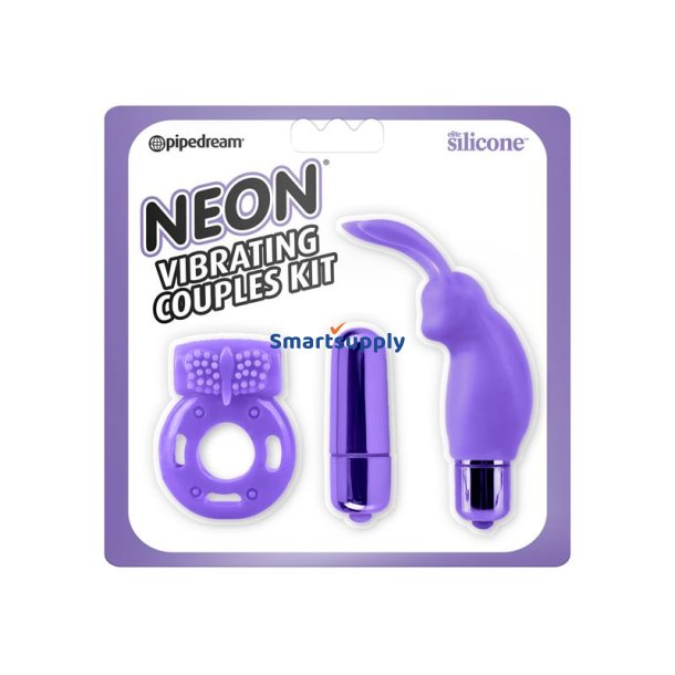Neon Vibrating Couples Kit Purple