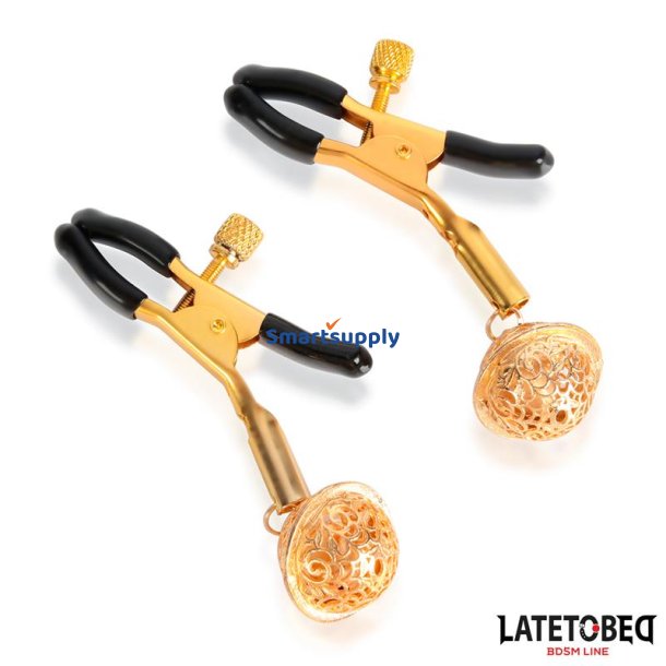Nipple Clamps with Bell Black and Gold