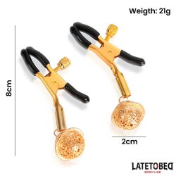 Nipple Clamps with Bell Black and Gold