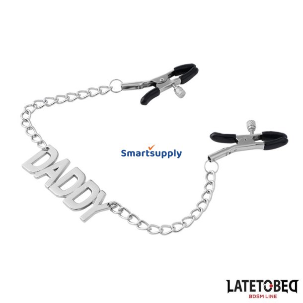 Nipple Clamps with Daddy Word Pendant