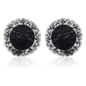 Nipple Covers with Lace Black