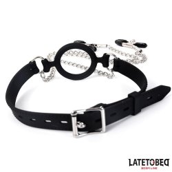 Open Mouth Gag with Nipple Clamps