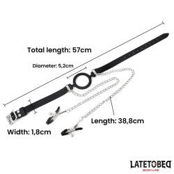 Open Mouth Gag with Nipple Clamps