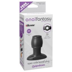 Open Wide Tunnel Butt Plug Black