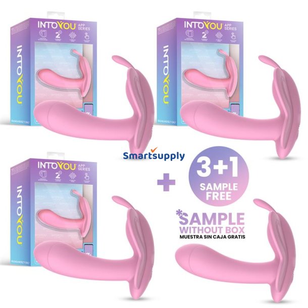Pack 3 + Tester Wingy Butterfly Vibrator with App Pink
