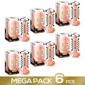 Pack of 6 Cesur 3.0 Realistic Dildo with Vibration, 360 Undulating Movement and Telescopic