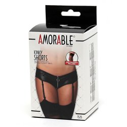 Shorts with Garter Belt and Zipper - S/M