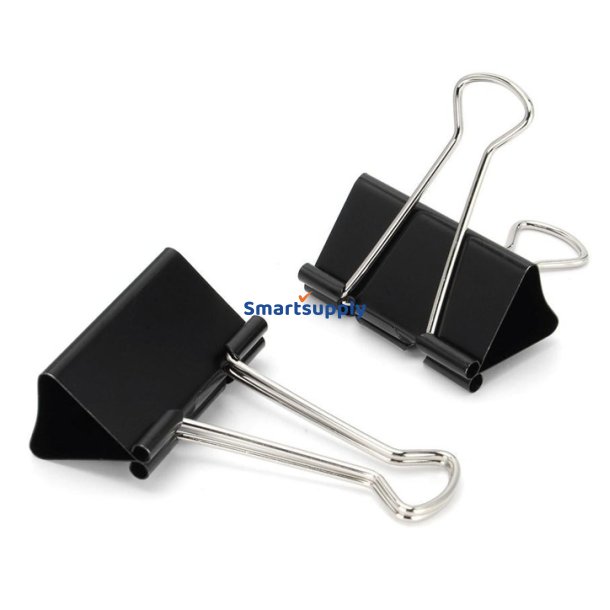 Papirklemmer 19 mm sort 12 stk