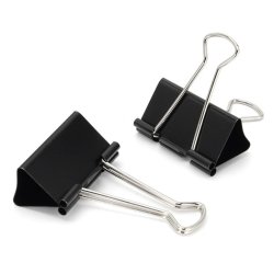 Papirklemmer 32 mm sort 12 stk
