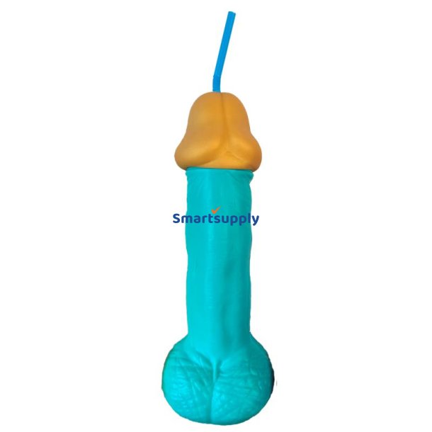 Penis-shaped cup Blue 500 ml