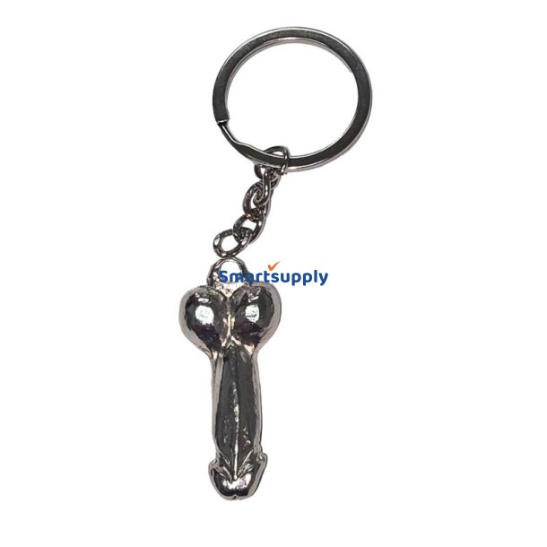 penis-shaped metal keychain