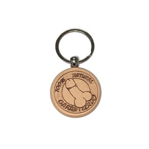 Penis Shaped Wooden Keychain