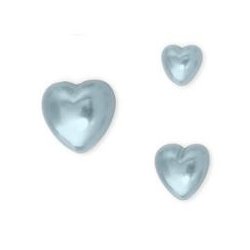 Perlebl rhinstenshjerter selvklbende 40 stk.