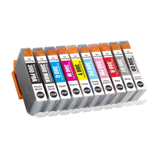 Canon PFI-300 bl�kpatroner 10 stk 140ml kompatibel rabatpakke