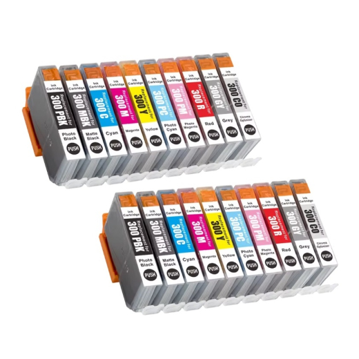 Canon PFI-300 bl�kpatroner 20 stk 280ml kompatibel rabatpakke