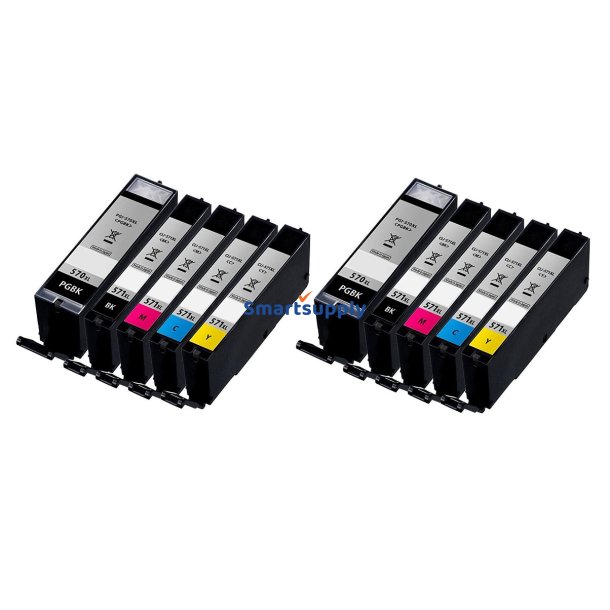 Canon 570 / 571 XL B/B/C/M/Y 10 blkpatroner kompatibel