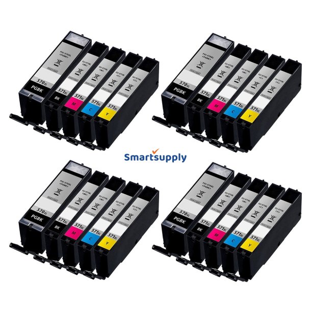 Canon 570 / 571 XL B/B/C/M/Y 20 blkpatroner kompatibel