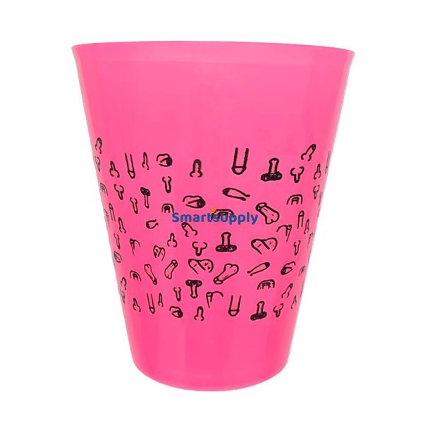 Plastic Cup with Penis Fuscia 500ml