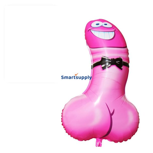 Polyamide balloon in the shape of a pink penis. 90 cm