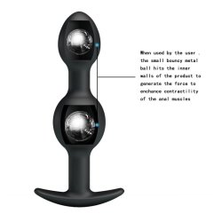 Pretty Love Silicone Anal Balls Black