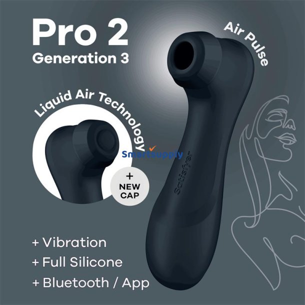 Pro 2 Gen 3 Liquid Air Technology Suction and Vibration App Connect Black