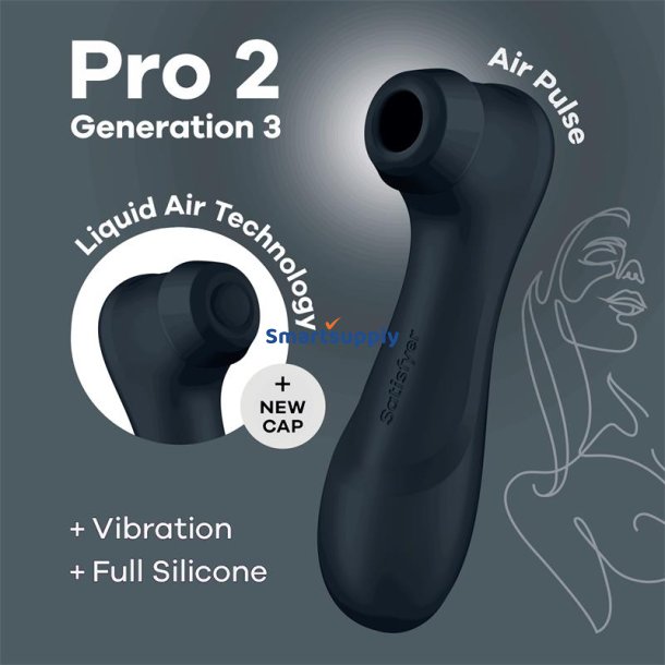 Pro 2 Gener 3 Liquid Air Technology Suction and Vibration Black