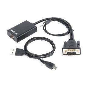 Gembird A-VGA-HDMI-01 videokabel adapter 0,15 m HDMI Type A (Standard) VGA (D-Sub) Sort