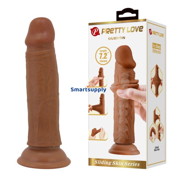 Quentin Dildo with Sliding Skin-Retractil 18.4 cm