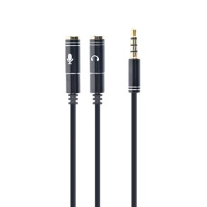Gembird !Adapter audio microphon 3.5mm mini Jack/4PIN/0. lydkabel 0,2 m 2 x 3.5mm Sort
