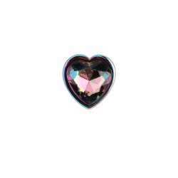 Rainbow Effect Metal Butt Plug with Heart Jewel 2,7