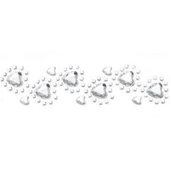 Rhinstens hjertebnd m. selvklbende bagside 40 x 250 mm