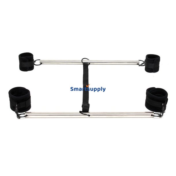 Double Spreader Bar with Cuffs Adjustable Black