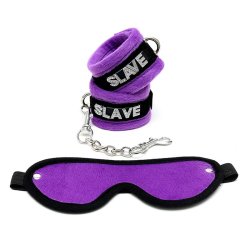 Handcuffs and Eyemask Purple