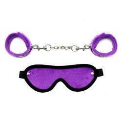 Handcuffs and Eyemask Purple