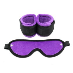 Handcuffs with Mask Adjustable Purple