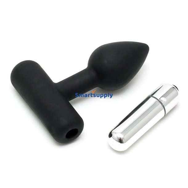 Butt Plug with Vibrating Bullet Black