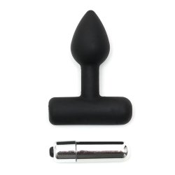 Butt Plug with Vibrating Bullet Black