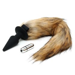 Vibrating Plug with Fox Tail