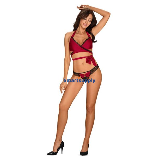Sensuelia 2 Piece Set Black and Red - S/M