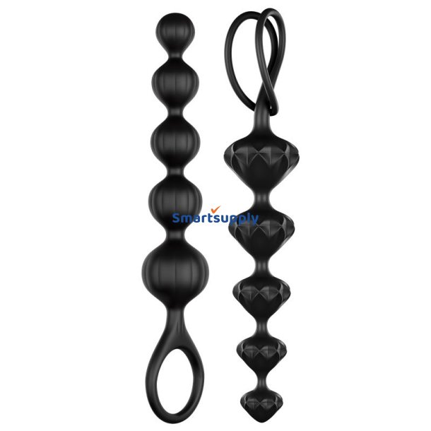 set of 2 Anal Beads Black