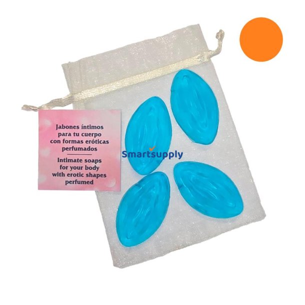 Set of 4 Scented Mini Soaps in the Shape of a Orange Vagina