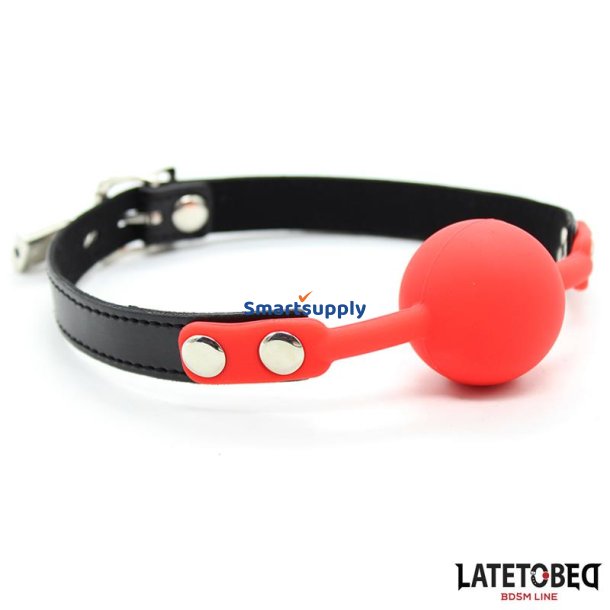 Silicone Ball Gag with Padlock Red