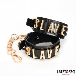 SLAVE Ankle cuff with Golden Chain
