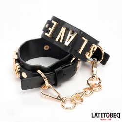 SLAVE Handcuff with Golden Chain