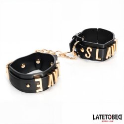 SLAVE Handcuff with Golden Chain