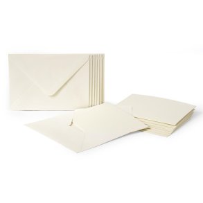 Kuvert + kort st 10 stk. cremefarvet 114mm x 162mm
