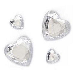 Slvfarvede rhinstenshjerter selvklbende 35 stk.