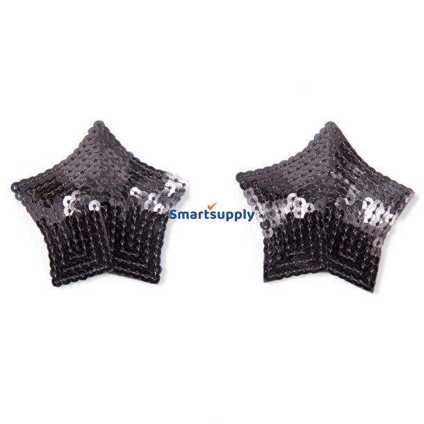 Star Nipple Covers with Black Sequins