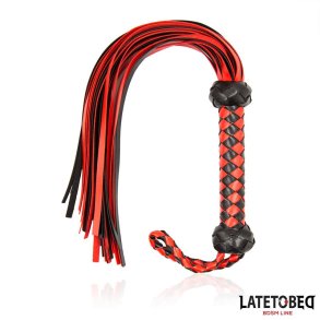Stripe Barbed Flogger Red and Black
