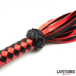 Stripe Barbed Flogger Red and Black